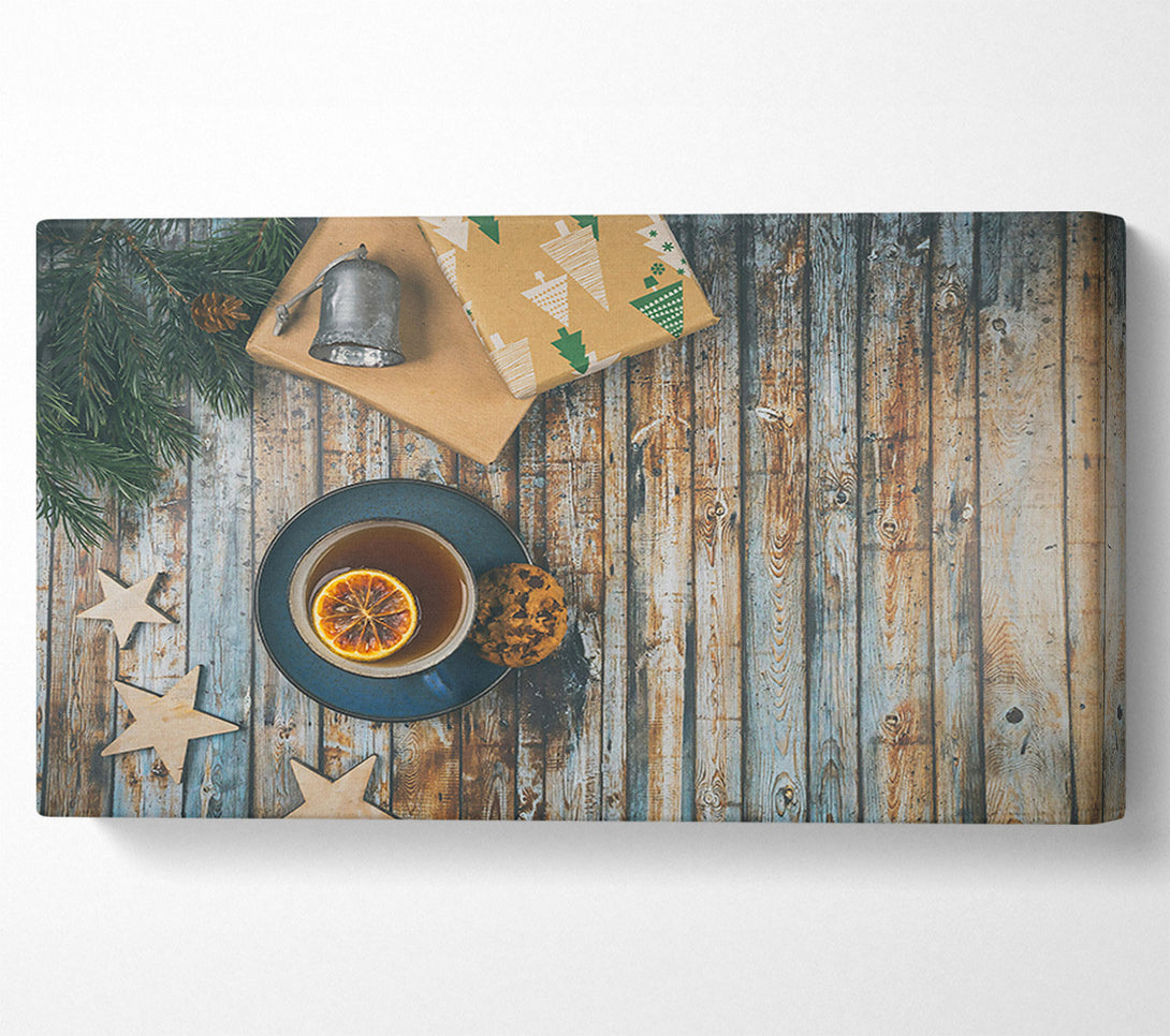  A Canvas Print of Blue And Brown Tea Time Canvas Art