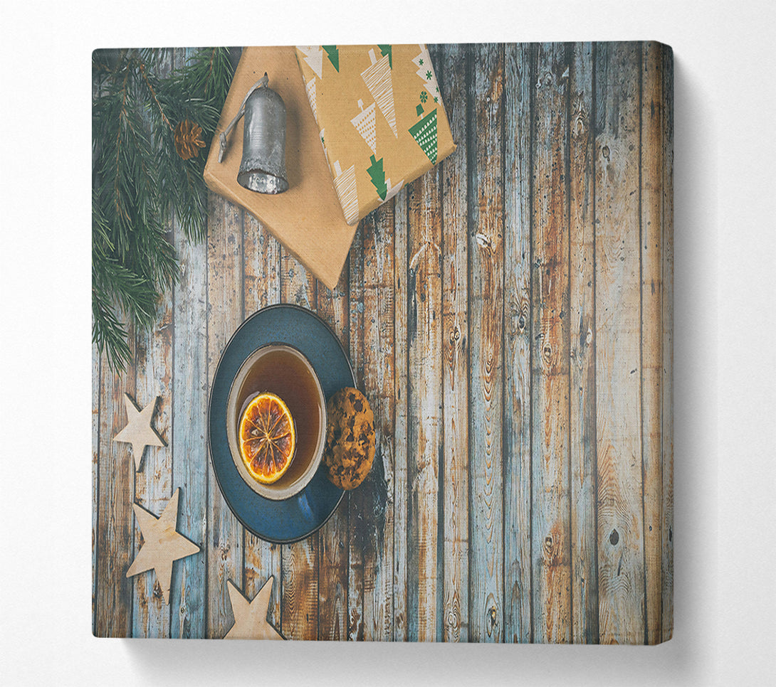  A Canvas Print of Blue And Brown Tea Time Canvas Art