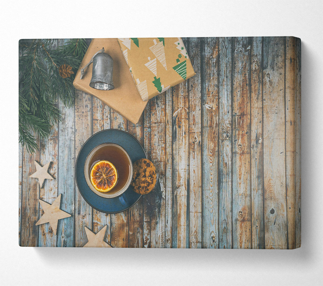  A Canvas Print of Blue And Brown Tea Time Canvas Art