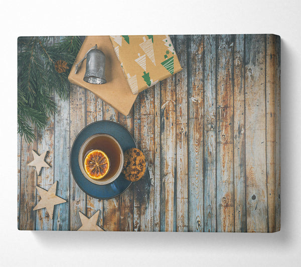  A Canvas Print of Blue And Brown Tea Time Canvas Art