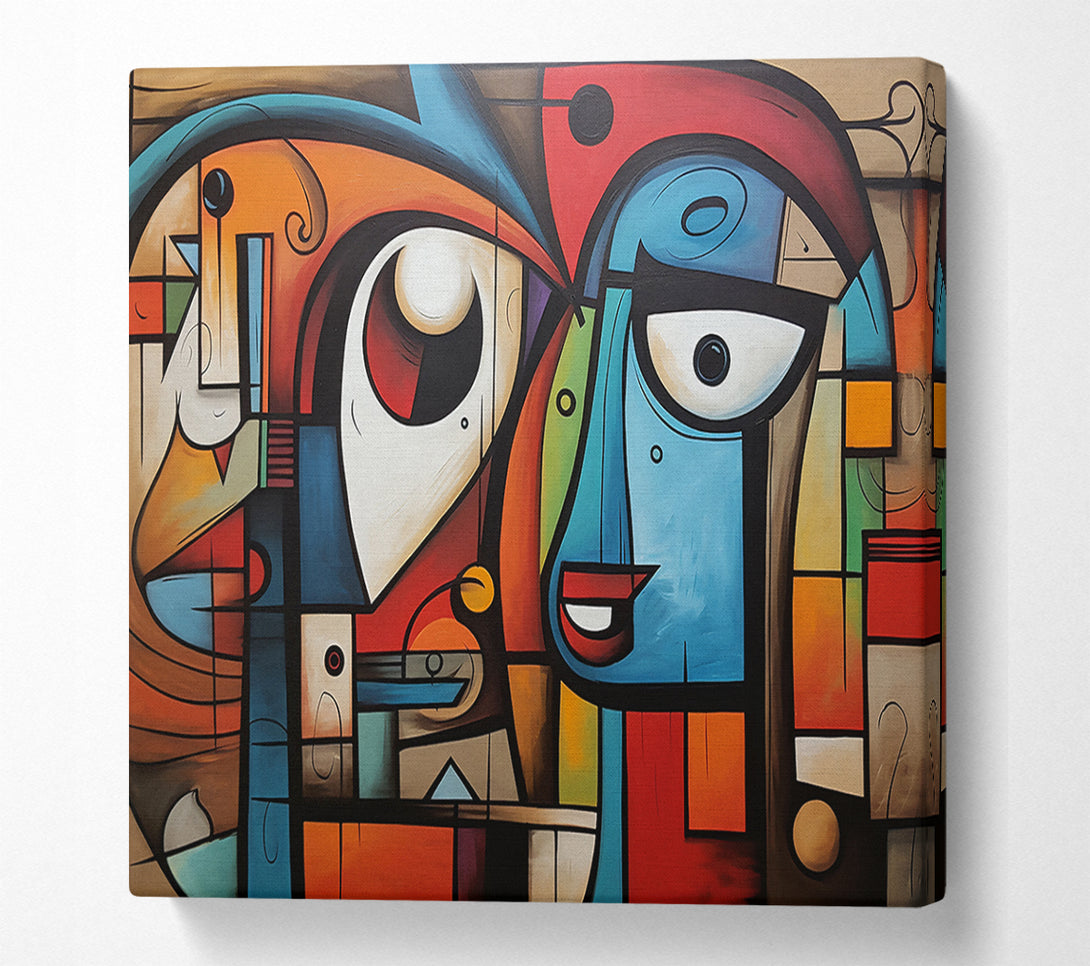  A Canvas Print of Blue Abstract Encounter Canvas Print