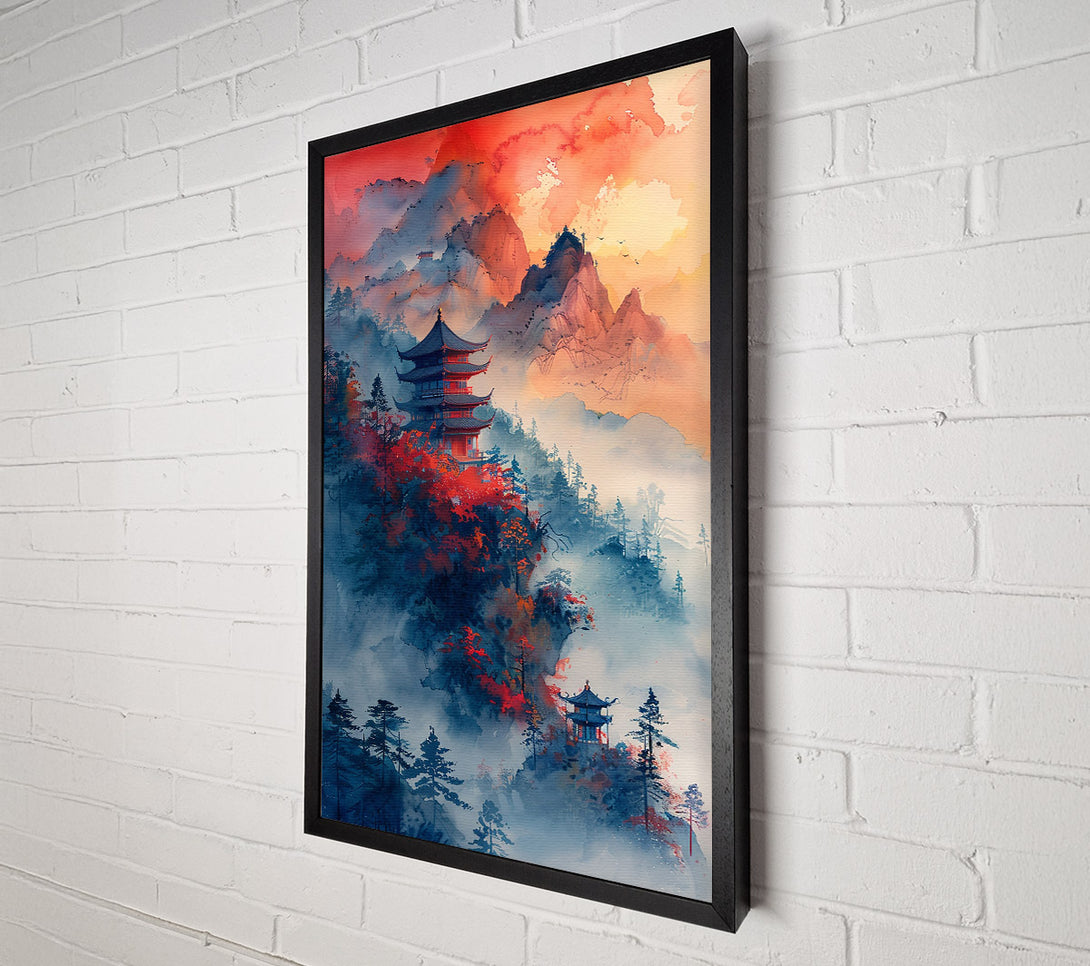  A Canvas Print of Crimson Temple Mist Canvas Wall Art