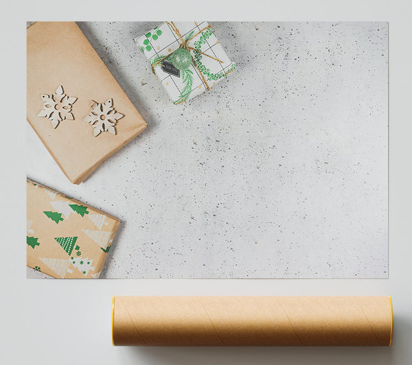 White Winter Gifts Giclee Print