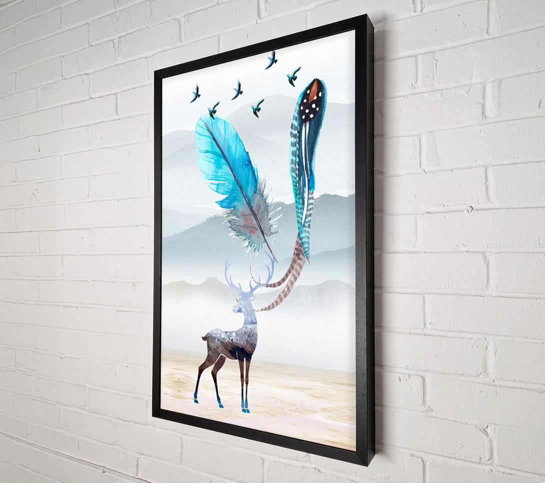  A Canvas Print of Deer Feather Look Canvas Art
