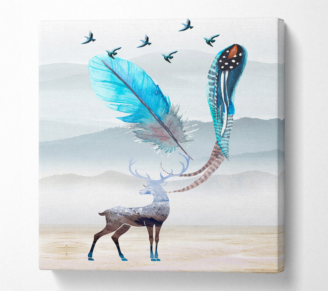 A Canvas Print of Deer Feather Look Canvas Art