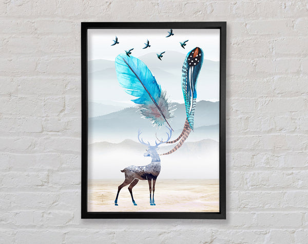 Deer Feather Look Framed Print