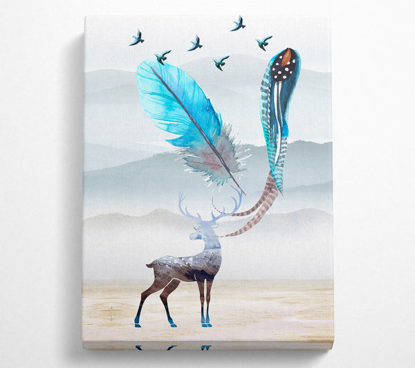  A Canvas Print of Deer Feather Look Canvas Art