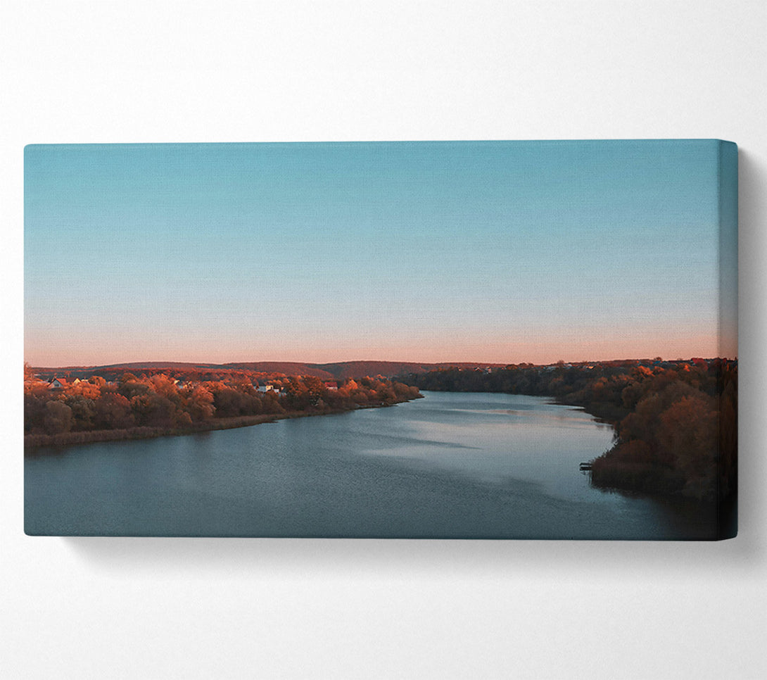  A Canvas Print of Blue River Sunset Canvas Print