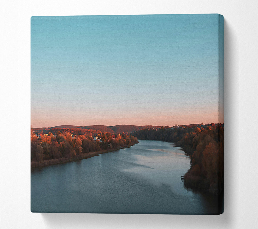  A Canvas Print of Blue River Sunset Canvas Print
