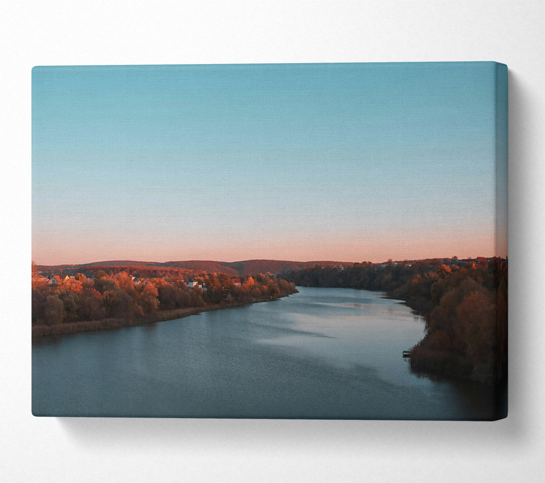  A Canvas Print of Blue River Sunset Canvas Print