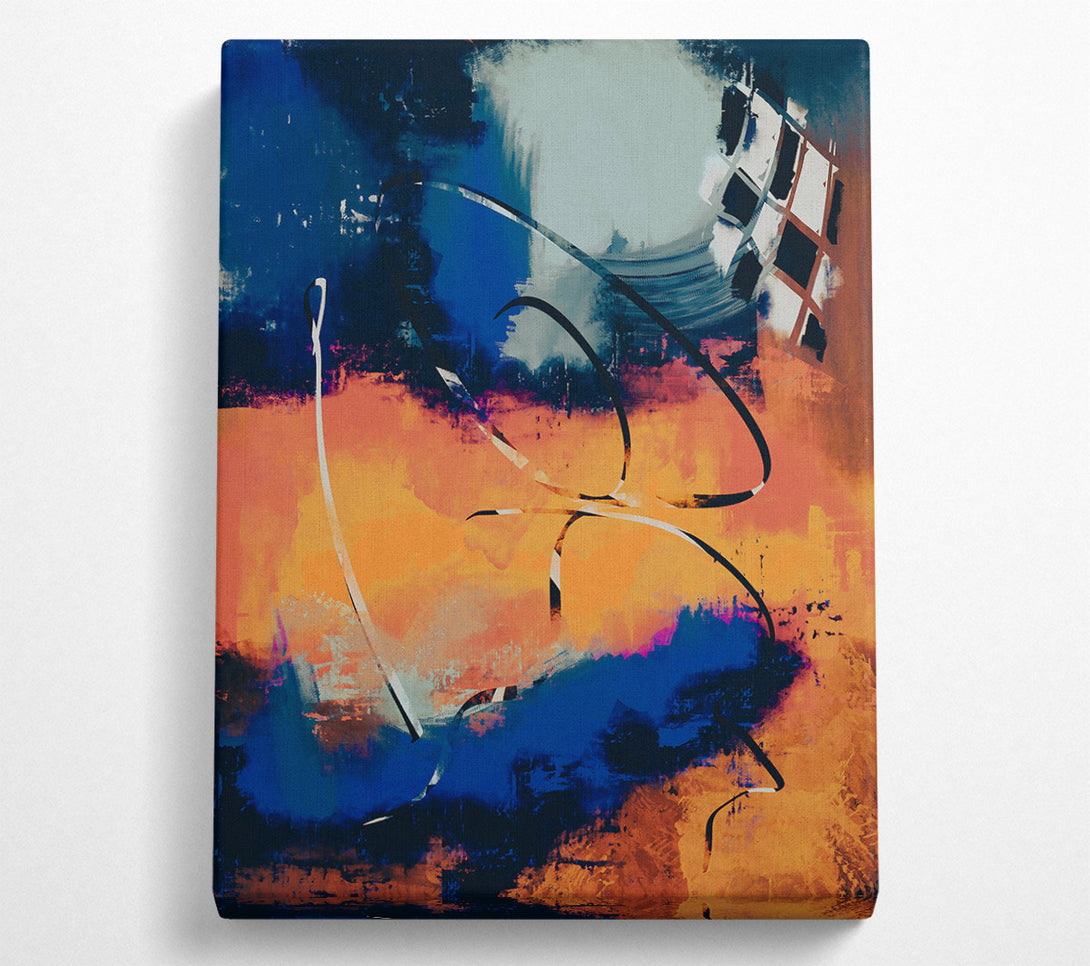  A Canvas Print of Orange Abstract Expressionism Canvas Art