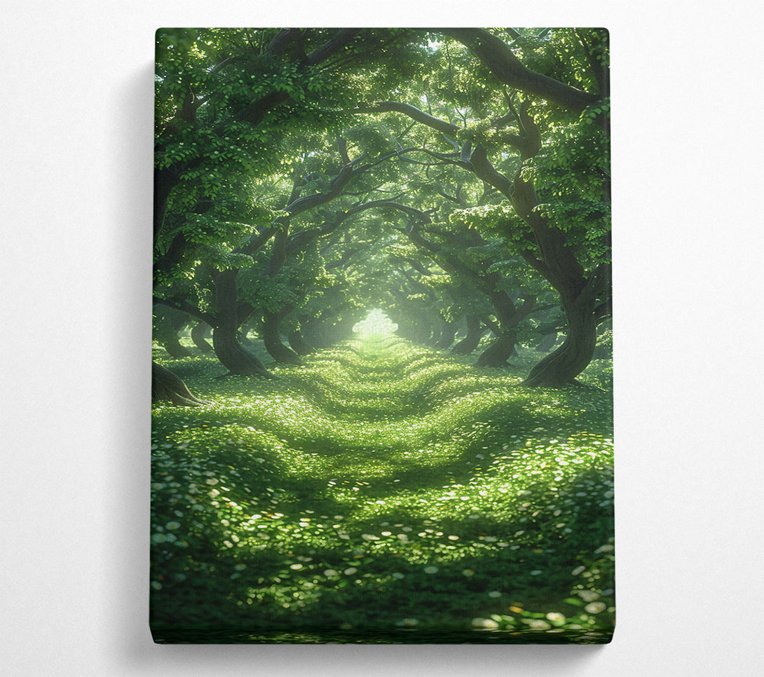  A Canvas Print of Emerald Forest Path Canvas Art