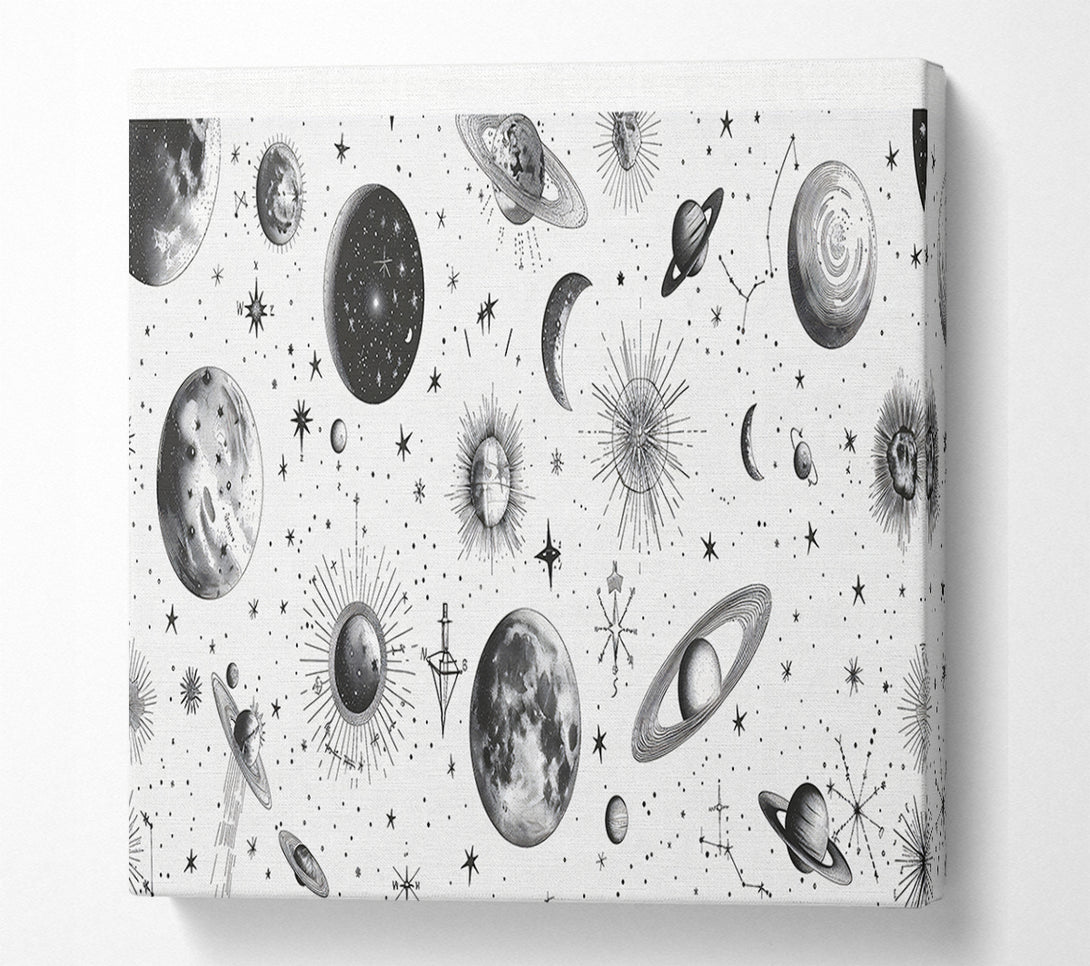  A Canvas Print of White Celestial Dreams Canvas Wall Art