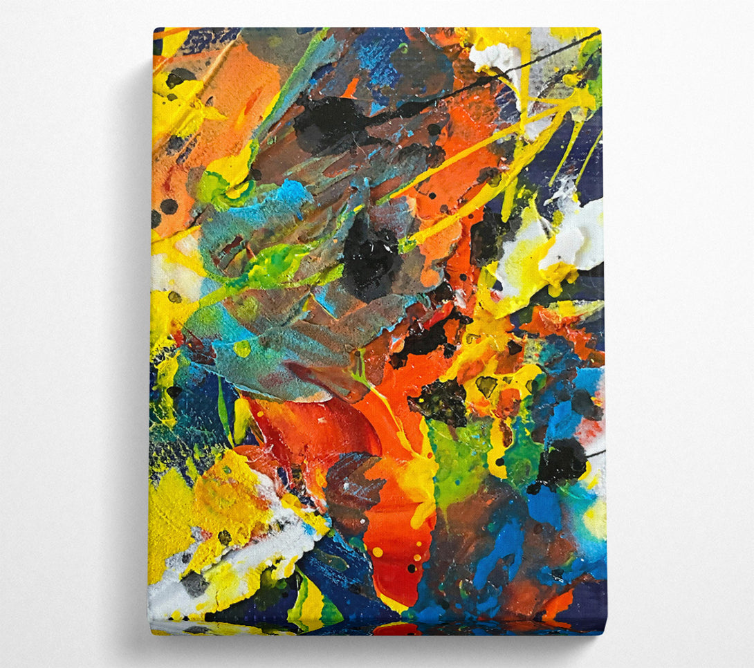  A Canvas Print of Orange Abstract Expressionism Canvas Art