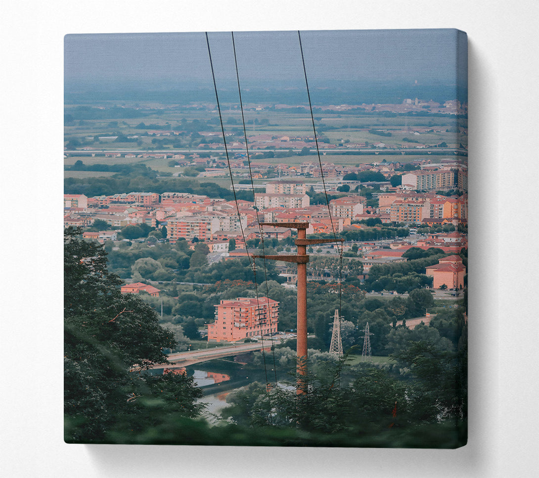  A Canvas Print of Peach Cityscape View Canvas Art