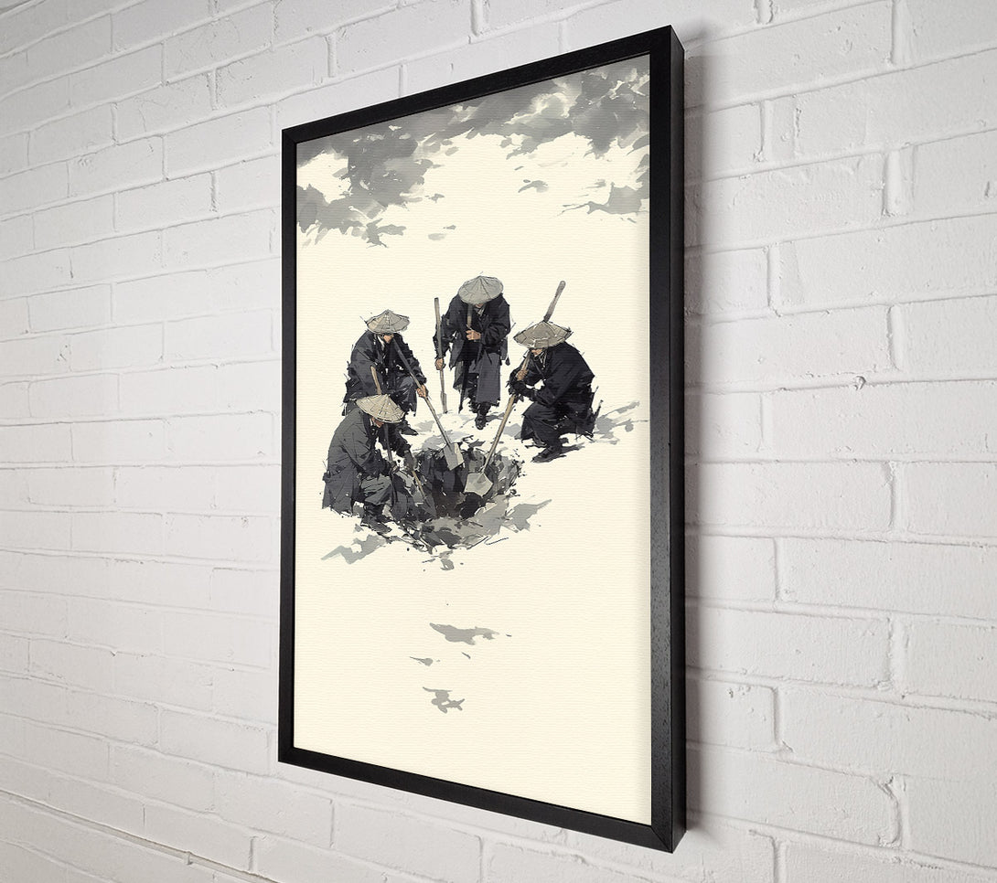  A Canvas Print of Grey Monks Digging Canvas Wall Art