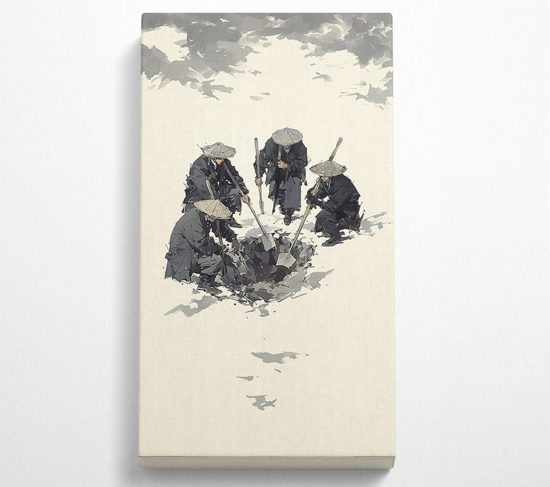  A Canvas Print of Grey Monks Digging Canvas Wall Art
