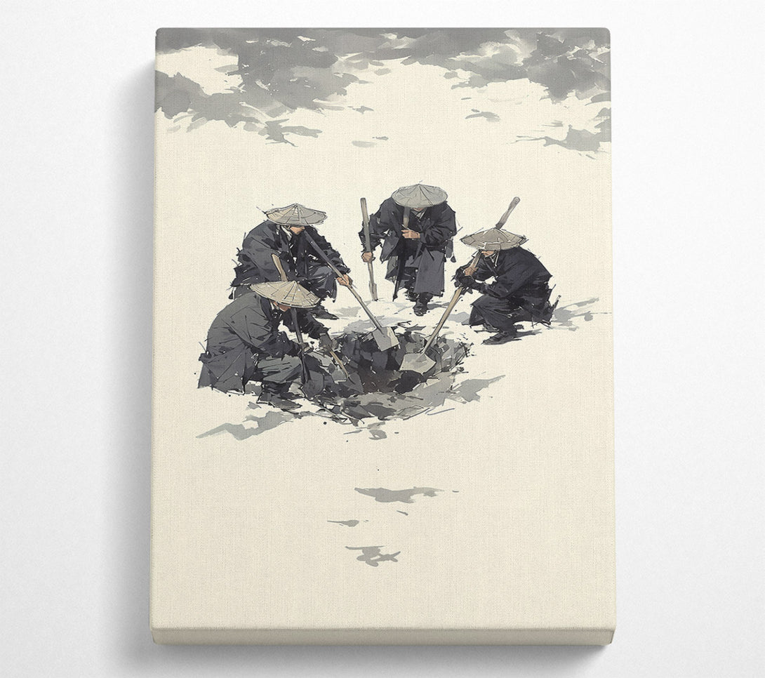  A Canvas Print of Grey Monks Digging Canvas Wall Art