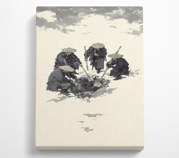  A Canvas Print of Grey Monks Digging Canvas Wall Art