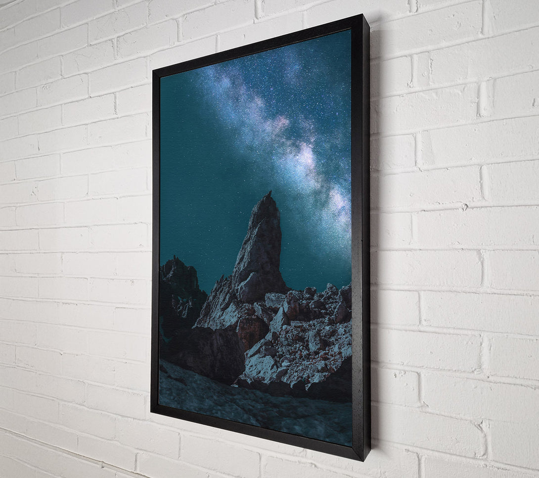  A Canvas Print of Teal Night Sky Peak Canvas Art