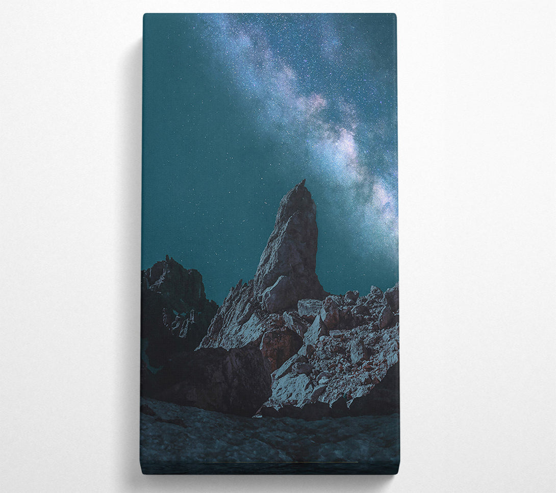  A Canvas Print of Teal Night Sky Peak Canvas Art