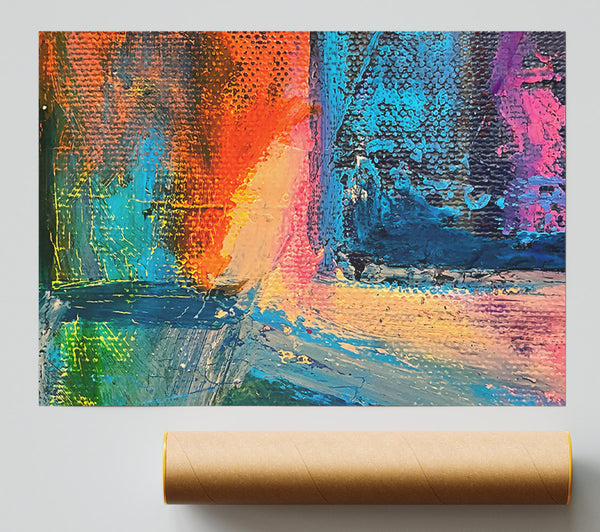 Blue And Orange Burst Giclee Print
