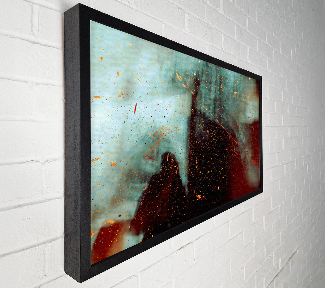  A Canvas Print of Teal And Gold Splashes Canvas Print