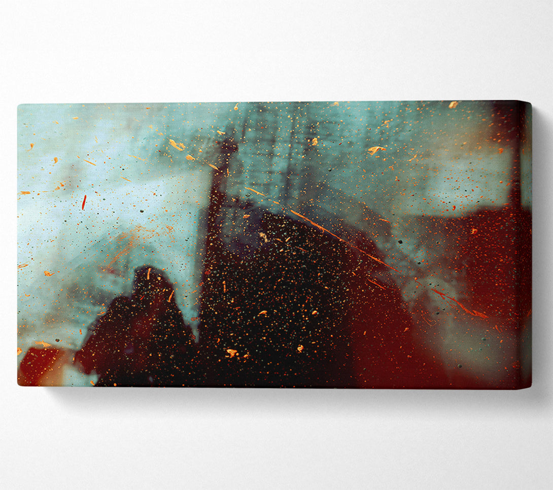  A Canvas Print of Teal And Gold Splashes Canvas Print