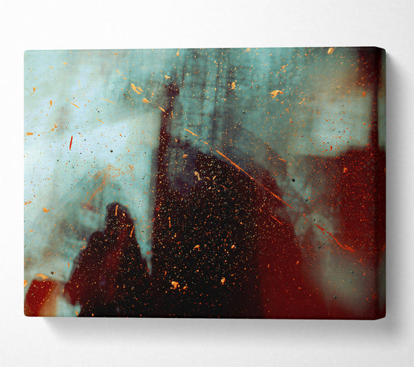  A Canvas Print of Teal And Gold Splashes Canvas Print