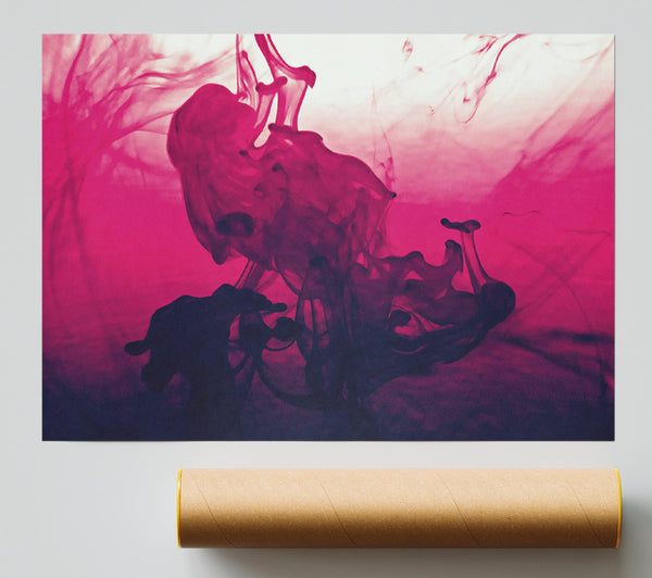 Crimson Smoke Swirls Print