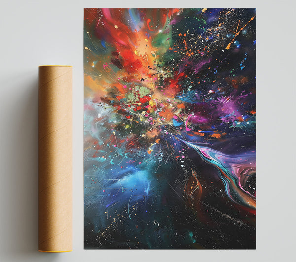 Cosmic Red Burst Poster