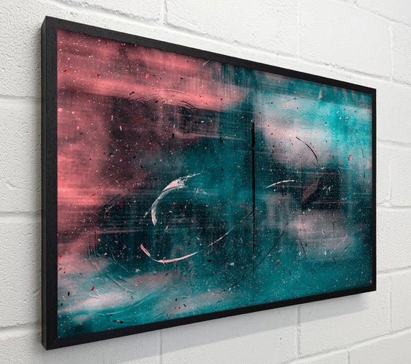 Teal Abstract Scratches