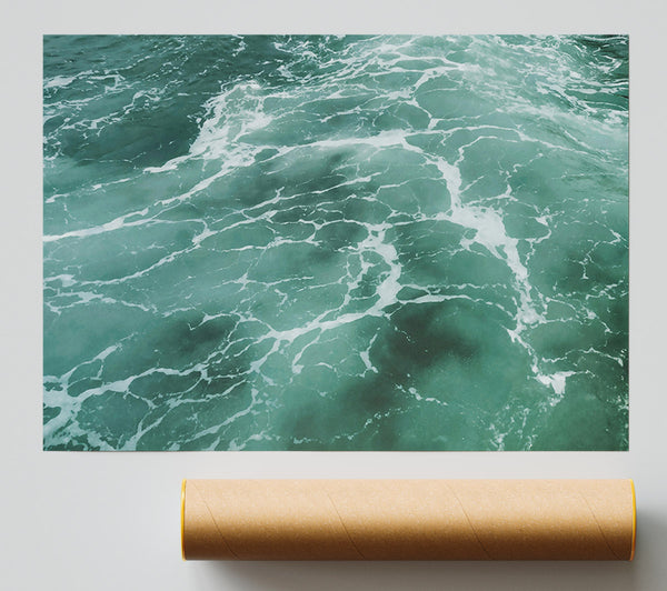 Emerald Water Veins Poster