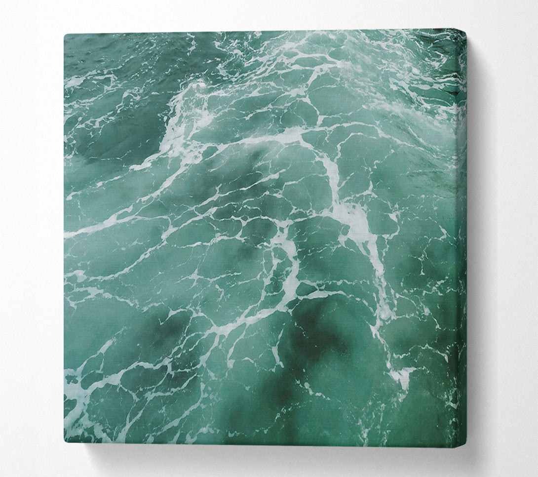  A Canvas Print of Emerald Water Veins Canvas Wall Art