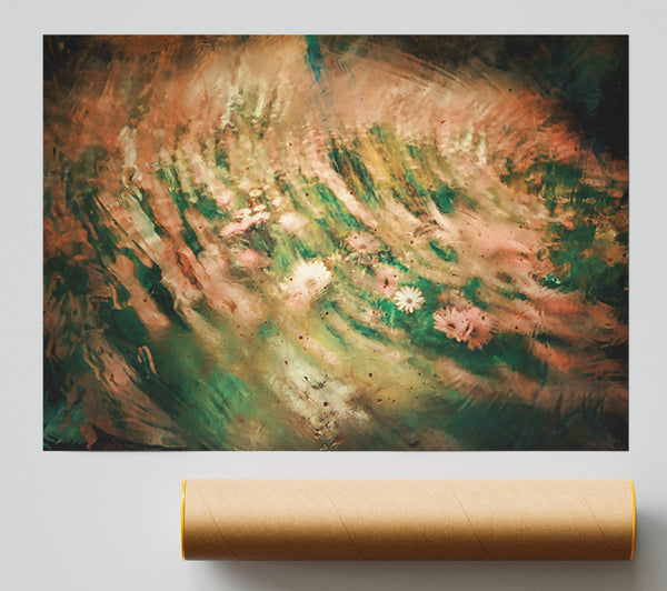 Salmon & Green Impressionism Giclee Print