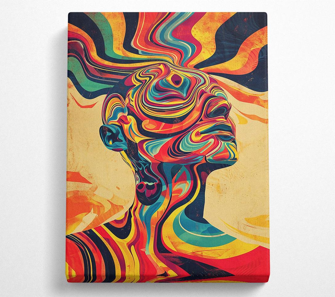  A Canvas Print of Orange Abstract Portrait Canvas Art