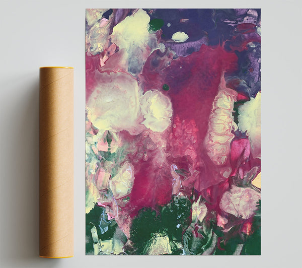 Crimson And Yellow Swirl Poster