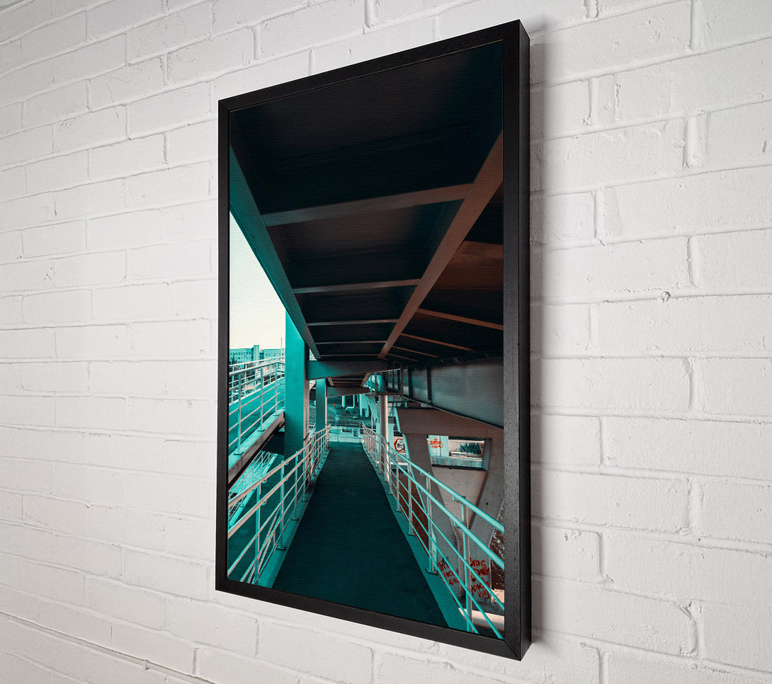  A Canvas Print of Teal Underpass Pathway Canvas Print