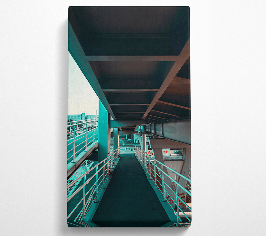  A Canvas Print of Teal Underpass Pathway Canvas Print