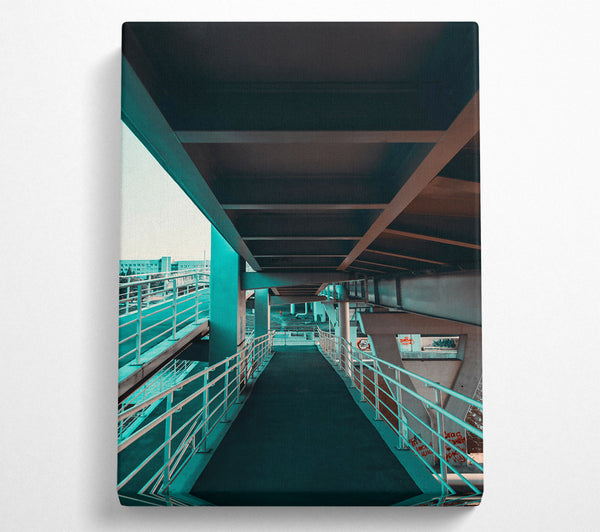  A Canvas Print of Teal Underpass Pathway Canvas Print