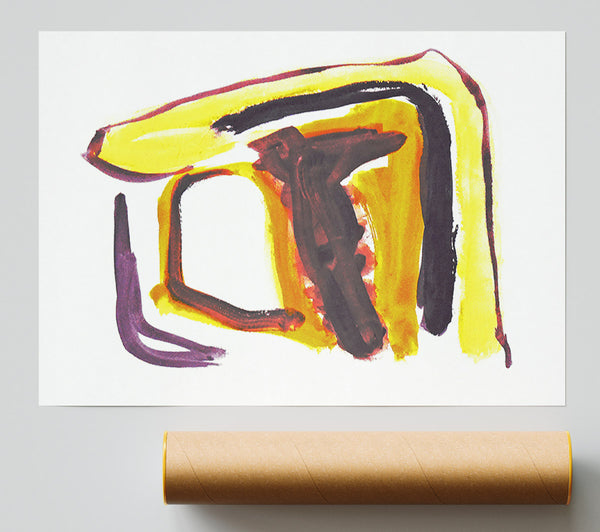 Golden Abstract Form Poster