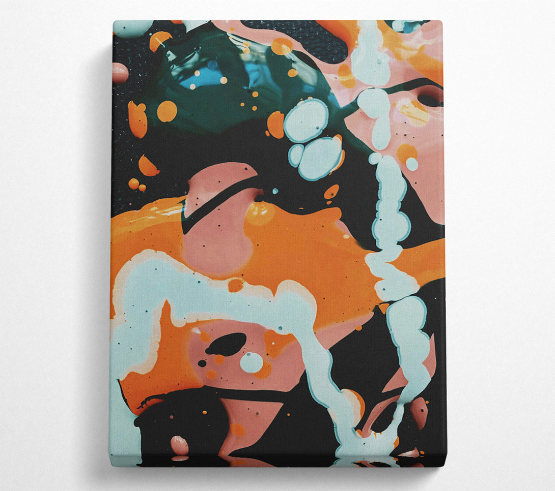  A Canvas Print of Orange Abstract Swirls Canvas Print