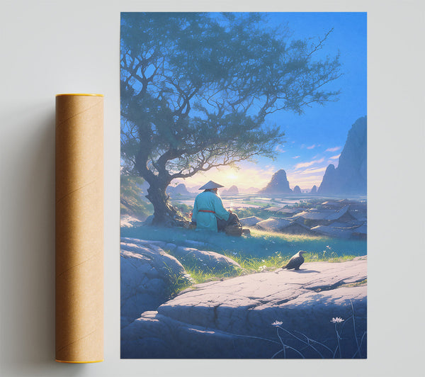 Blue Morning Tranquility Poster