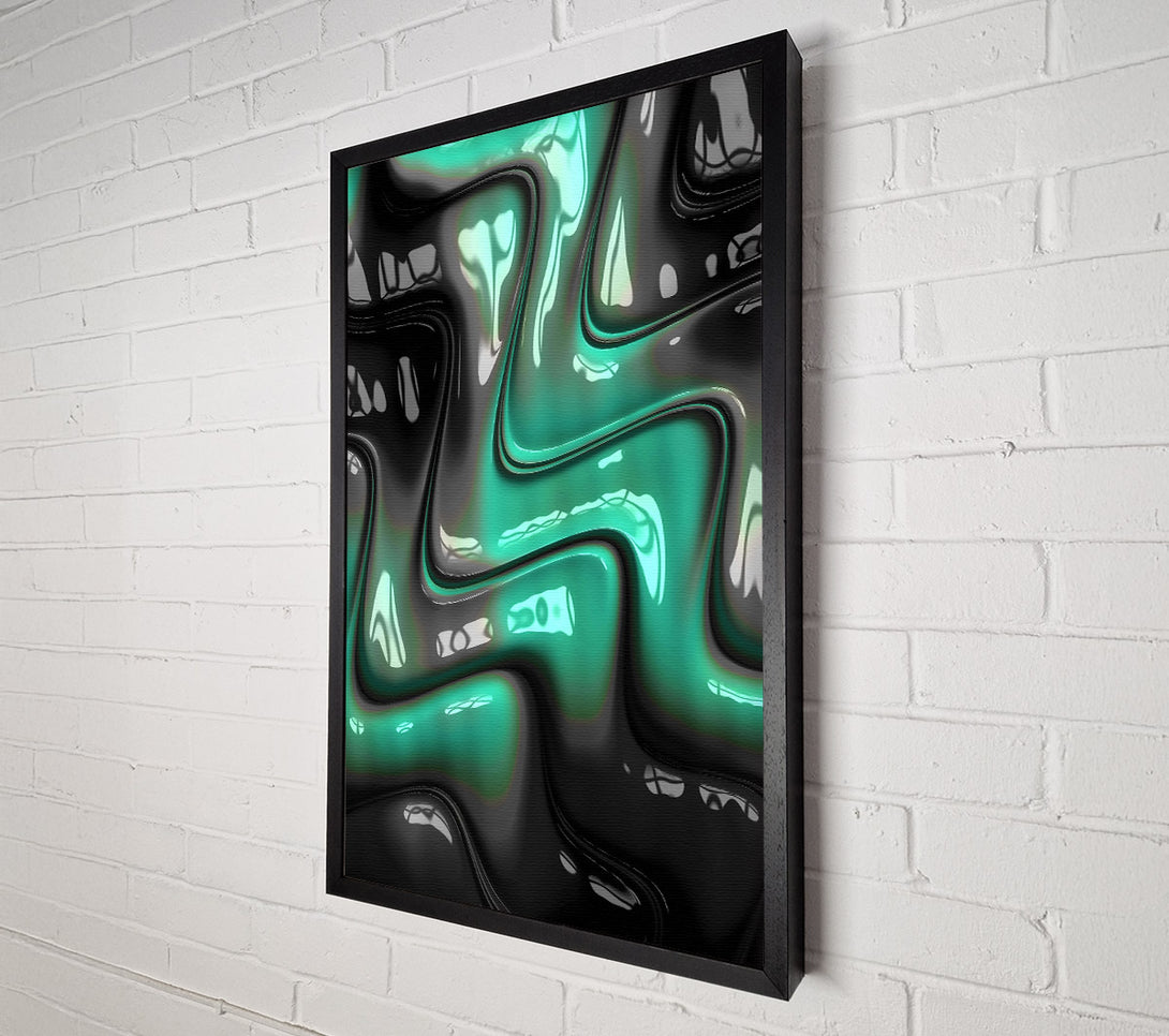  A Canvas Print of Teal Liquid Waves Canvas Print