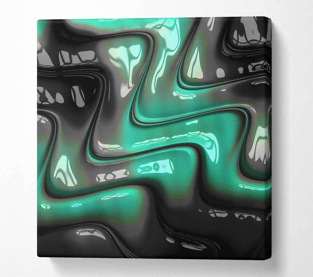  A Canvas Print of Teal Liquid Waves Canvas Print