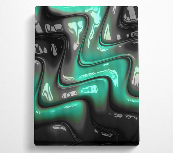  A Canvas Print of Teal Liquid Waves Canvas Print