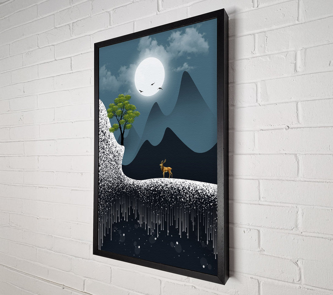  A Canvas Print of Deer Moon Walk Canvas Art