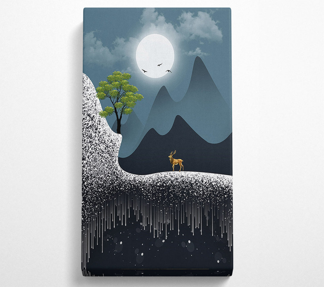  A Canvas Print of Deer Moon Walk Canvas Art