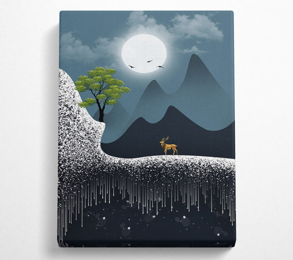 A Canvas Print of Deer Moon Walk Canvas Art