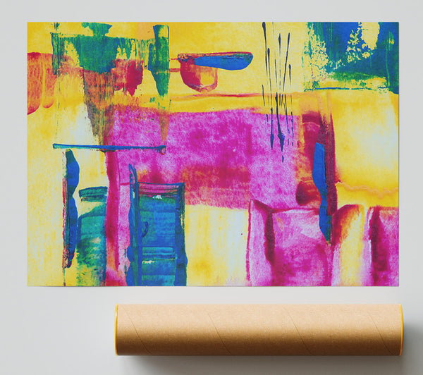 Yellow Abstract Impressionism Giclee Print